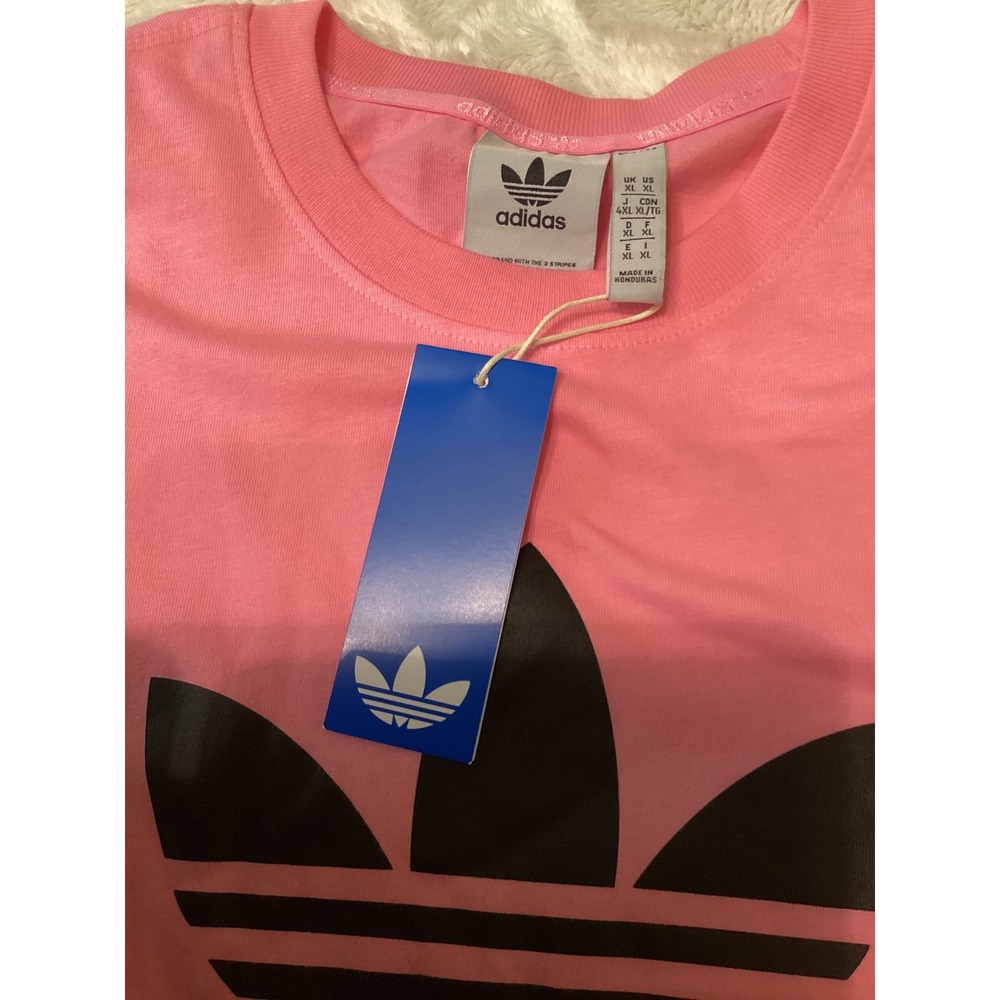 Adidas Originals Men Essentials Trefoil Tee Bliss Pink Black KR8884 Size XL NWT - Picture 4 of 5